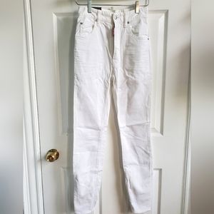Dsquared2 Women's White Denim High Waisted Twiggy Skinny Jeans US 2 IT 38